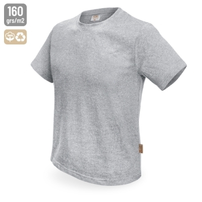 Camiseta de Algodón en Color Gris con Material Reciclado
